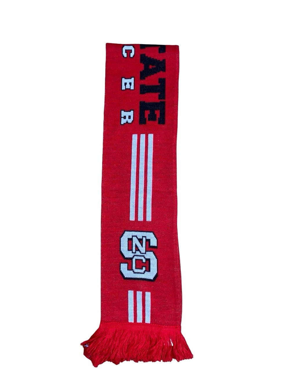 Adidas NC State Wolfpack Soccer Fringe Scarf Knit NCAA Fan Gear Block S